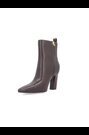 Leather Chisel-Toe Block-Heel Ankle Boots in Chocolate - Image 2 of 6