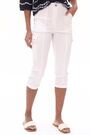 Roman White Cropped Cargo Bengaline Trousers - Image 2 of 5