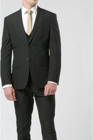 Black Regular Fit Two Button Suit Jacket - Image 2 of 10