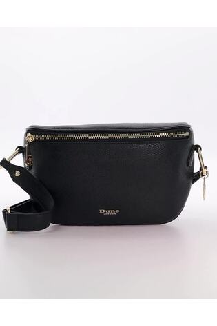 Dune London Black Small Dent Curved Cross-Body Bag - Image 2 of 6
