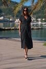 Sosandar Black Spot Print Belted Shirt Dress - Image 2 of 6