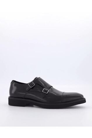 Dune London Black Chunky Sole Sal Monk Shoes - Image 2 of 7