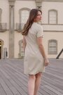 Sosandar Cream Pocket Detail Shift Dress - Image 2 of 6