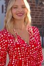 Sosandar Red Spot Print Side Knot Wrap Dress - Image 2 of 6