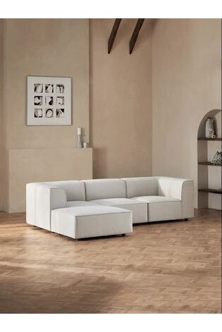 Vintaged Faux Leather Light Brown Single Centre Piece Alba Modular Sofa - Image 2 of 14