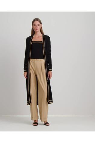 Lauren Ralph Lauren Hejaji Two Tone CottonBlend Black Cardigan - Image 2 of 9