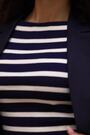 Sosandar Navy Ruched Sleeve Linen Blend Blazer - Image 2 of 6