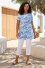 Haut Roman Grandes tailles Bardot extensible à fleurs - Image 2 de 5