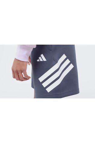 adidas Blue Future Icons 3 Stripes Shorts - Image 2 of 6
