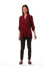 Roman Red Leaf Print Pleated Top - Image 2 of 6