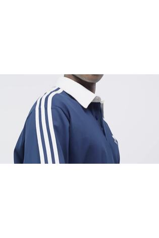 adidas Originals Blue Adicolor Rugby Polo Shirt - Image 2 of 6