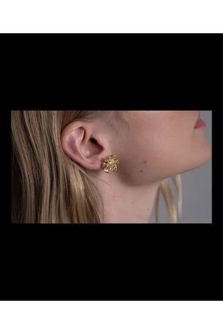 Ted Baker Gold Tone FUTURA Furled Flower Stud Earrings - Image 2 of 6