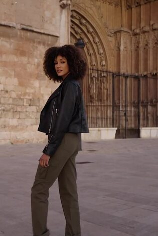 Sosandar Green Slim Leg Cargo Trousers - Image 2 of 6