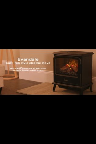 Buy Dimplex Matt Black Evandale Electric Stove Fireplace from the Next UK  online shop