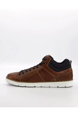Dune London Natural Southern Perf Detail High Top Trainers - Image 2 of 6