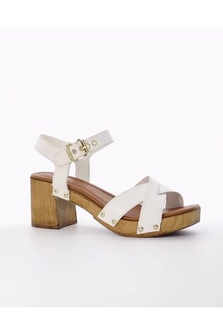 Dune London White Cross Strap Heeled Judies Sandals - Image 2 of 4