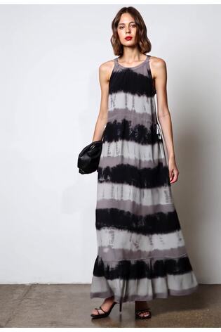 Religion Black Unknown Maxi Dress In Tie Dye Stripe Dress - Image 2 of 7