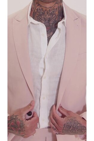 Рожевий - Harry Brown слім фіт Chris льон Cotton Blend піджачний костюм: елегантні штани - Image 2 of 8