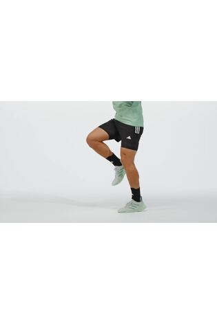 adidas Black Own the Run CLIMACOOL 2-in-1 Shorts - Image 2 of 7 adidas Black Own the Run CLIMACOOL 2-in-1 Shorts - Image 2 of 7