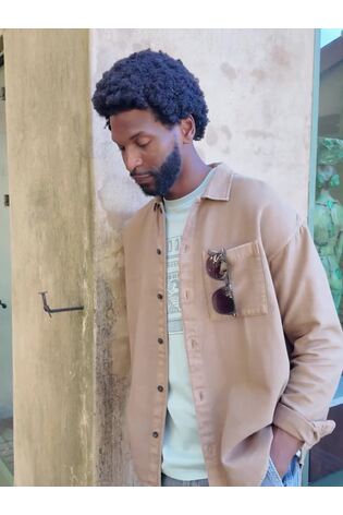 Salcombe Relaxed Fit Tan Brown Long Sleeve Garment Dye Shirt