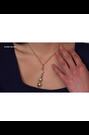 Karen Millen Gold Tone Logo Pearl Pendant Necklace - Image 2 of 6