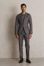 Reiss Grey Melange Degree Slim-Fit Wool Blend Suit Trousers - Image 2 of 8