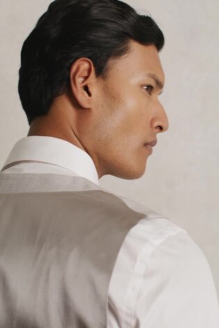 Single-Breasted Check Suit Blazer Slim-Fit in Grey - Image 2 of 9