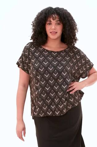 Roman Brown Curve Glitter Embellished Contrast Shift Dress - Image 2 of 6