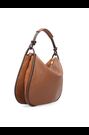 Sac bandoulière incurvé en daim et cuir couleur fauve - Image 2 de 8