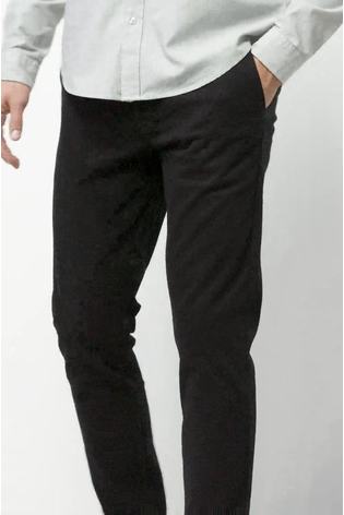 Black Slim Fit Stretch Chinos Trousers - Image 2 of 6