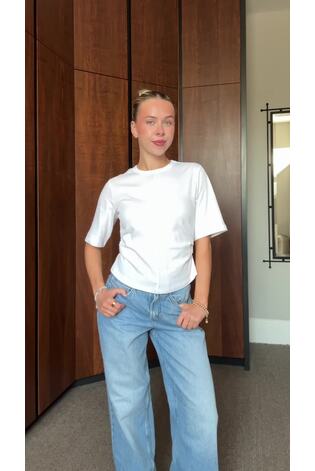 White Cinched Waisted T-Shirt - Image 2 of 9
