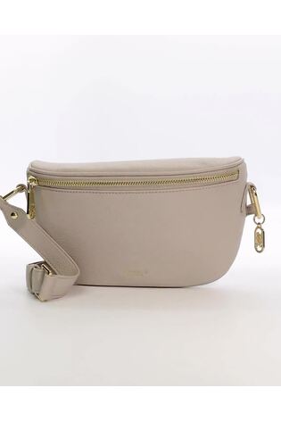 Dune London Cream Small Dent Curved Cross-Body Bag - Image 2 of 6