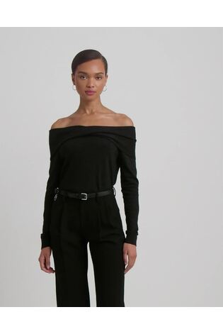 Twist front off the shoulder sweater outlet
