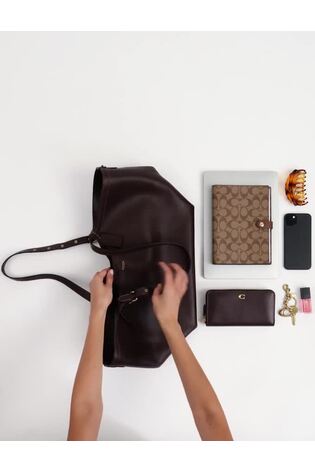COACH Brown Grain Leather Gramercy Tote - Image 2 of 9 COACH Brown Grain Leather Gramercy Tote - Image 2 of 9