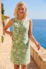 Roman Green Petite Leaf Print Buttoned A-Line Dress - Image 2 of 5