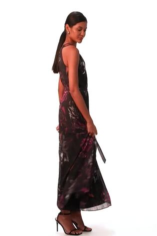 Roman Black Pleated Halter Neck Maxi Dress - Image 2 of 6