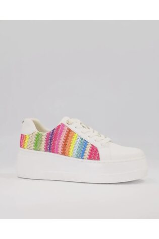 Dune London Multi White Episode Flatform Sole Trainers - Image 2 of 6