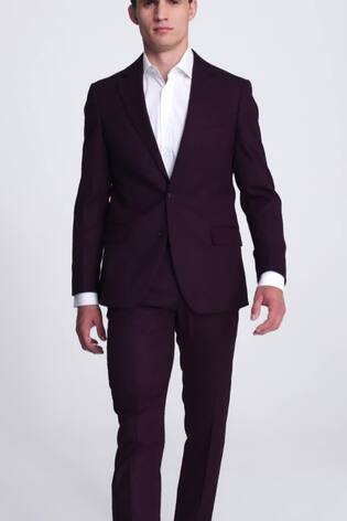 MOSS Claret Red Tailored Fit Flannel Jacket - Image 2 of 6