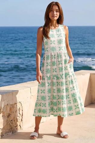 Roman White Floral Motif Midi Dress - Image 2 of 6