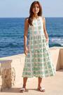 Roman White Floral Motif Midi Dress - Image 2 of 6
