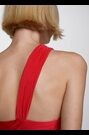 Mango Red Asymmetrical Pleated Dress - Image 2 of 8