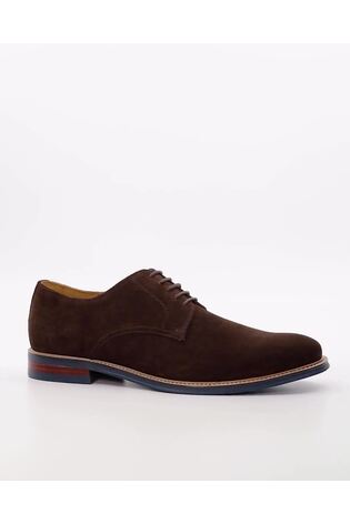 Dune London Brown Chrome Wide Fit Stanleyy Soft Leather Gibson Shoes - Image 2 of 7