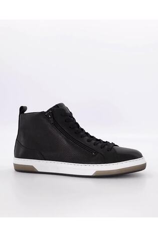 Buy Dune London Suiter Zip Detail Hi Top Black Trainers from the
