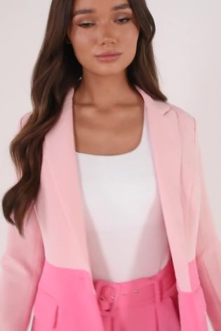Buy Quiz Pink Two tone Tailored Blazer from Next Luxembourg