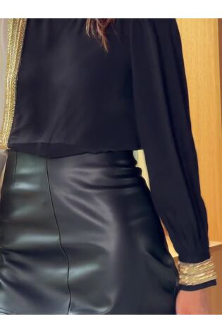 Love & Roses X Binky Black/Ivory Colour Block Embellished Blouse - Image 2 of 5