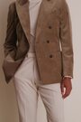 Reiss Taupe Brown Royale Velvet Double-Breasted Blazer - Image 2 of 8