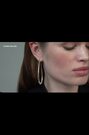 Karen Millen Gold Tone Crystal Sprinkle Loop Earrings - Image 2 of 4