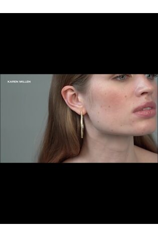 Karen Millen Large Crystal Hoop Earrings - Image 2 of 5 Karen Millen Large Crystal Hoop Earrings - Image 2 of 5