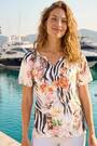 Roman Animal Floral Print Dik Yaxalı Blouse - 5şəkildən 2 şəkil