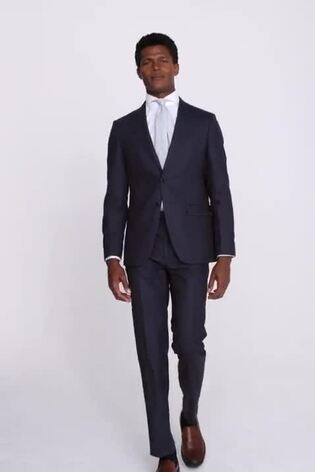 MOSS Royal Blue Slim Fit Flannel Suit: Jacket - Image 2 of 6 MOSS Royal Blue Slim Fit Flannel Suit: Jacket - Image 2 of 6